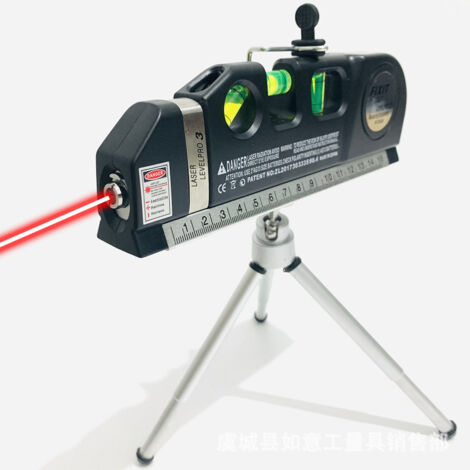 YIDOMDE Niveau à Bulle  4 en 1 avec Lignes Croisées, Mètre Ruban 9 Pouces, Règle Multifonction, Petit et Batterie, Verticale 45 ° et Horizontale, Outil auto-Nivellement