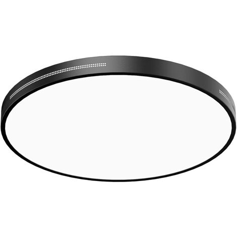 Plafonnier rond noir LED 40 cm cercle fin - Alessia