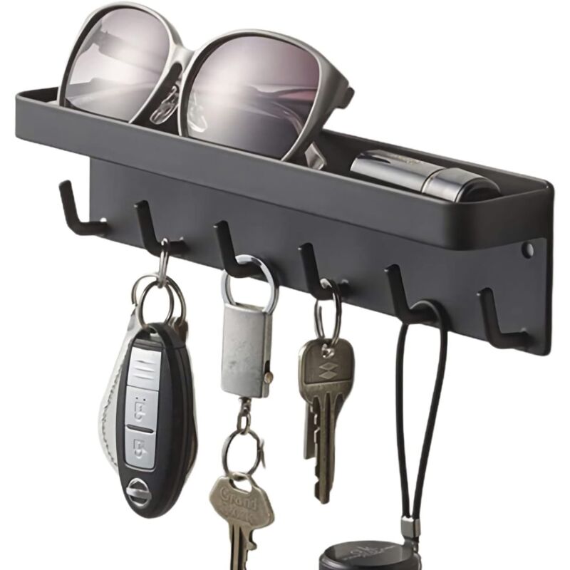 Yidomde - Ineasicer Porte Clé Murale, Acier Inoxydable Porte Clef Mural avec 6 Crochets, Antirouille Accroche Clef Mural sans Percer Support de