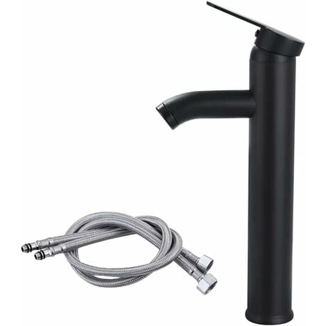 Robinet Noir Mat Cuivre Mitigeur Lavabo Salle de Bain Robinet Eau Chaud  Froid Mate Bassin Robinetterie élégante et design rétro robinet de Levier