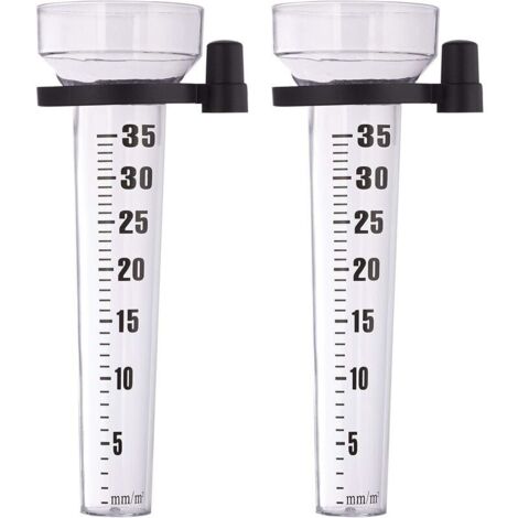YIDOMDE Transparent Lot de 2 pluviomètres, à Fixation, Compteur pour Le Jardin, Gros Affichage, 35 mm/m², Plastique, Couleur aléatoire