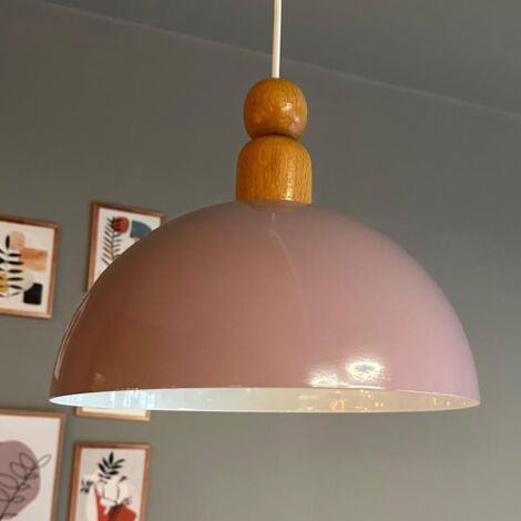 Yimpe Suspension Luminaire en Metal de 30cm, Plafonnier Vintage, Lustre Salon, Cuisine, Chambre, Salle à Manger, Couloir Lampe Ronde E27, Éclairage Intérieur, Lila