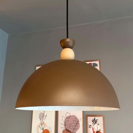 Yimpi Industrielle Pendelleuchte aus Handbemaltem Braun Metall – Vintage-Kronleuchter E27 Ø30 cm für Wohnzimmer, Schlafzimmer oder Esszimmer