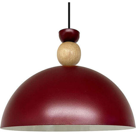 Yimpi Industrielle Pendelleuchte aus Handbemaltem Burgund Metall – Vintage-Kronleuchter E27 Ø30 cm für Wohnzimmer, Schlafzimmer oder Esszimmer