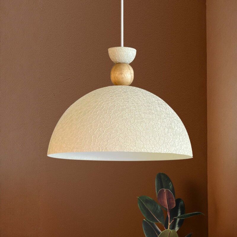 Bamyum Yimpi Industrielle Pendelleuchte Aus Handbemaltem Weiß Metall – Vintage-kronleuchter E27 Ø30 Cm Für Wohnzimmer, Schlafzimmer Oder Esszimmer