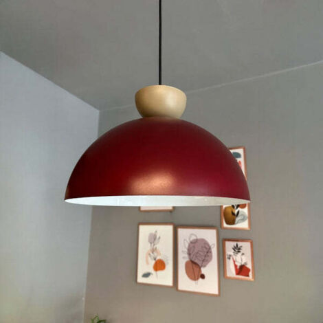 Yimpi Lustre Bourgogne en Forme de Tête de Chapeau Beige, Lampe Suspendue Simple Pour Salon de Coiffure, Café, Pâtisserie Décorative