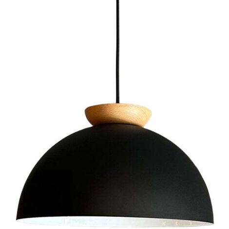 Yimpi Lustre Suspendu Simple en Bois Noir Avec Tête de Lit, Eclairage Décoratif Pour Salon de Coiffure, Café, Pâtisserie
