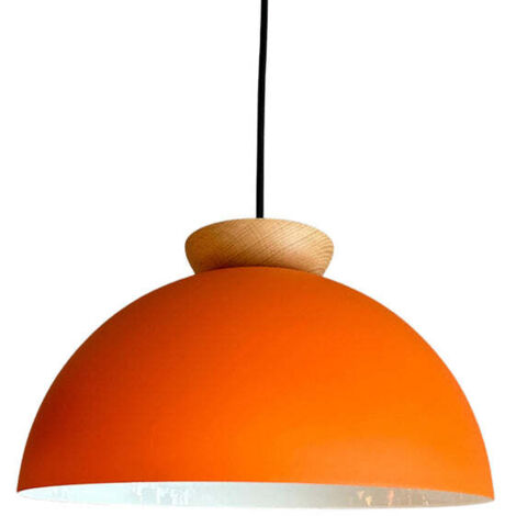 Yimpi Lustre Suspendu Simple en Bois Orange Avec Tête de Lit, Eclairage Décoratif Pour Salon de Coiffure, Café, Pâtisserie