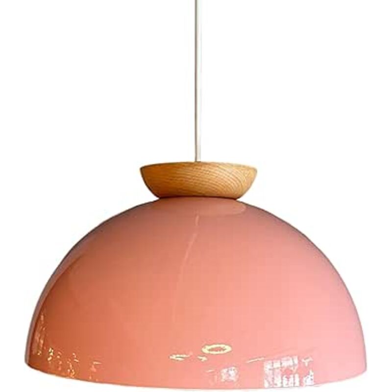 Yimpi Lustre Suspendu Simple en Bois Rose Avec Tête de Lit, Eclairage Décoratif Pour Salon de Coiffure, Café, Pâtisserie