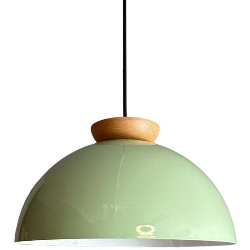 Yimpi Lustre Suspendu Simple en Bois Vert Avec Tête de Lit, Eclairage Décoratif Pour Salon de Coiffure, Café, Pâtisserie