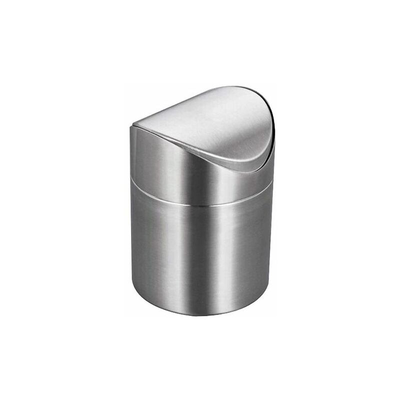 Yjggm Stainless Steel Mini Desktop Trash Can (Silver) cruel