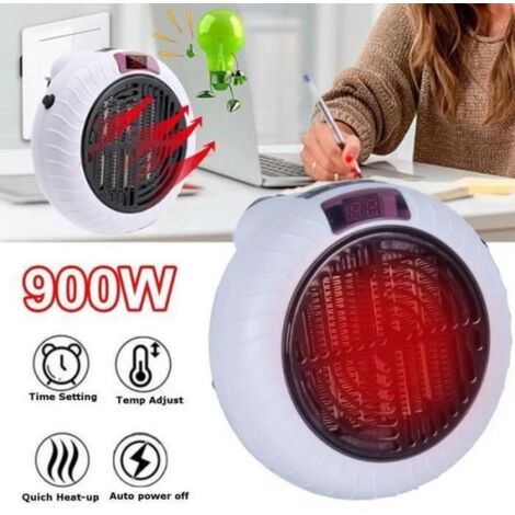 YK12270-900W Chauffage Électrique Mini Ventilateur Chauffage Portable Ménage Mur Pratique Chauffage Poêle Radiateur manuel Prise