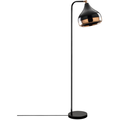 DESIGN MILLENNIUM Lampadaire en métal à abat-jour orientable YILDO - H. 120 cm - Noir et cuivré - Noir