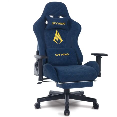 ymino Gaming Stuhl, Ergonomischer Bürostuhl, Rennstuhl-Design PC Stuhl, Vintage-PU-Leder, Verstellbarer Drehbarer Task Stühle mit Fußstütze