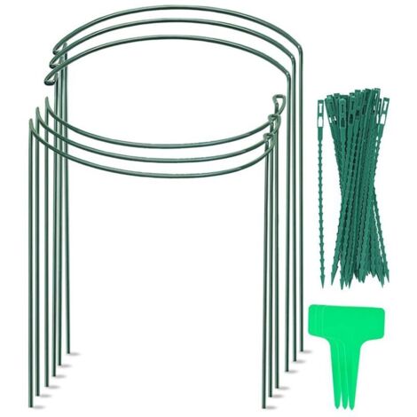 YMTuteurs de jardin, lot de 6 tuteurs semi-circulaires en métal pour plantes de jardin, anneaux de support pour plantes de jardin, supports pour plantes de jardin