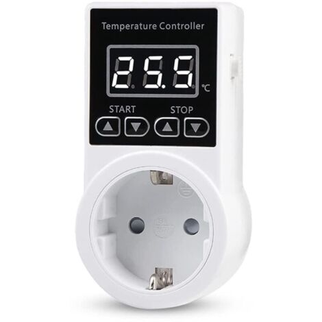 YMYNY 1 Toma de Termostato con Sensor, Toma de Controlador de Temperatura Digital, Interruptor de Temperatura Impermeable, Enchufe UE