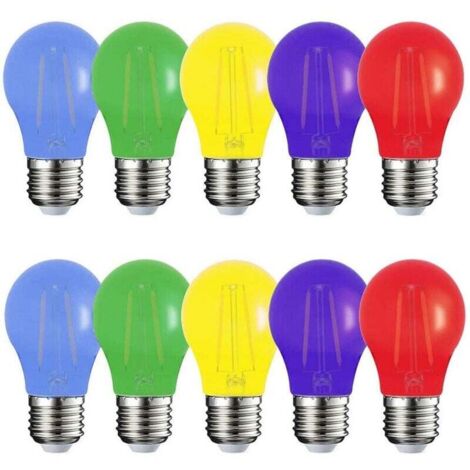 YMYNY 10 LED-Lampen-Set, Acryl-ABS, 220 lm, warmes Licht, farbiges Filament, E27 -
