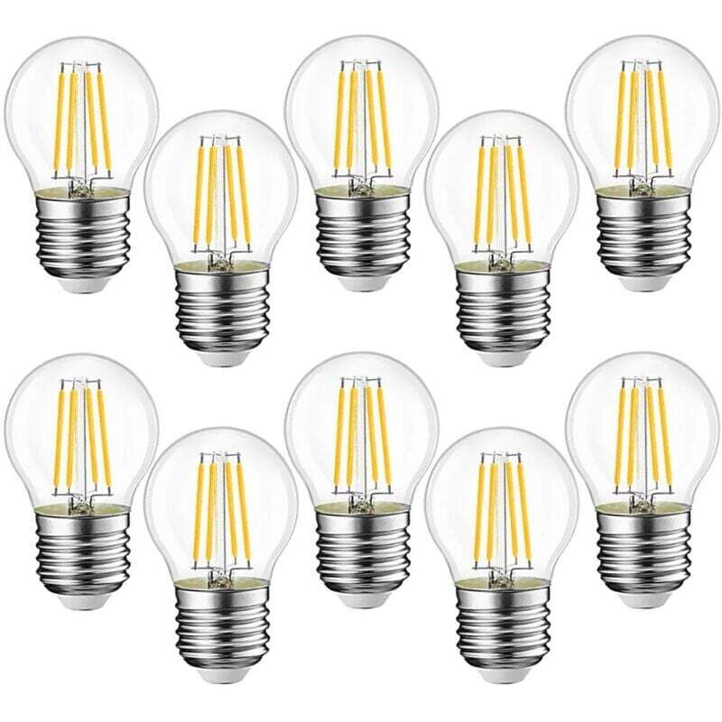 YMYNY 10 pièces E27 G45 ampoules LED 4W équivalent à 40W, ampoules LED rétro E27, clair chaud 3000K, verre, 10 pièces