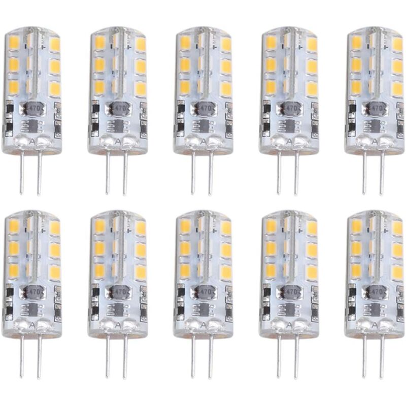 10 pièces G4 led ampoule 1.5W DC12V blanc chaud 3000K 110LM Bi broches amp - Ymyny