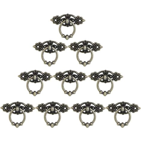 YMYNY 10 pomos para muebles, pomos de latón para puertas, pomos vintage para armarios, pomos antiguos para cajones, tocadores, muebles, armarios y roperos.