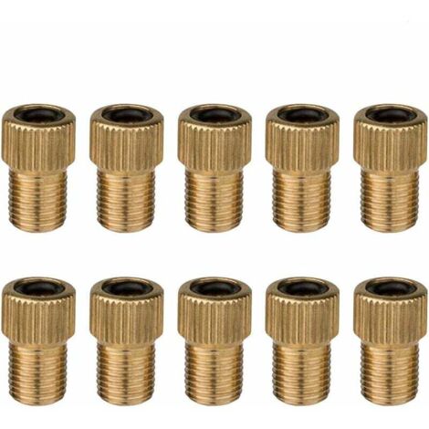 YMYNY 10 Stück Ventiladapter – Presta-Schrader-Ventil-Fahrradadapter – mit Dichtungsring