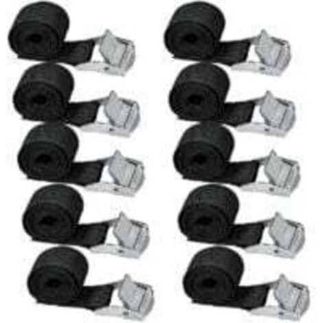 YMYNY 10pcs Sangle d'arrimage 239CM Kit de Fixation pour Moto/ Voiture/ Porte Vélo Sangle de Serrage Charge Maximale 500 kg - Noir sur 1 avis Voir les détails du produit