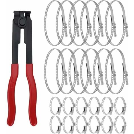 YMYNY - 12 abrazaderas de manguera para coche/ATV, abrazadera de junta homocinética para eje cardán con 2 herramientas y 10 bandas de engarce.