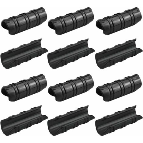 YMYNY - 12 clips para invernadero de 25 mm, resistentes a altas temperaturas, duraderos y fáciles de usar, para fijar lonas de invernadero, láminas de tuberías de jardín, color negro