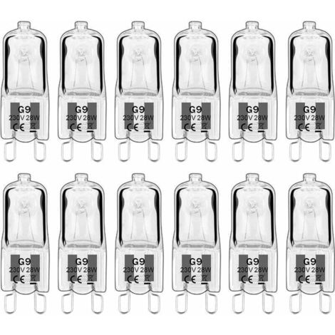 YMYNY 12 pièces G9 Lampes halogènes , ampoules G9 230V 28W 480lm, 2800K blanc chaud, ampoules à capsule dimmable, sans scintillement [Classe énergétique G]