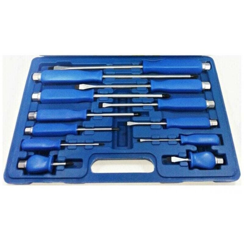 Image of 12-teiliges magnetisches Schraubendreher-Set aus Chrom-Vanadium im Kunststoffkoffer – - Ymyny