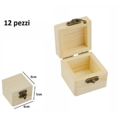 YMYNY 12er-Set Schmuckschatullen aus Holz, quadratische Schachtel, 74001a, Ly-613279 –