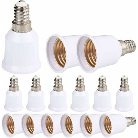 YMYNY 15 piezas Adaptador de casquillo E14 a E27, Adaptador convertidor de casquillo de lámpara, Adaptador de casquillo de bombilla para bombillas LED y bombillas incandescentes