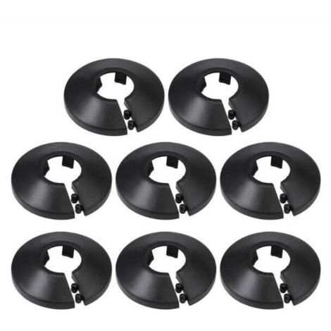 YMYNY 16mm Couverture De Tuyau Décoration PP Rosace De Radiateur Couverture De Mur De Tuyau D'eau Noir 8 Pcs