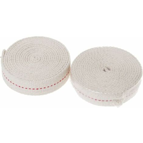 YMYNY 2 Meter Baumwoll-Lampendocht, Laternen-Ersatzdochte für Öllampenbrenner (weiß) – 2er-Pack