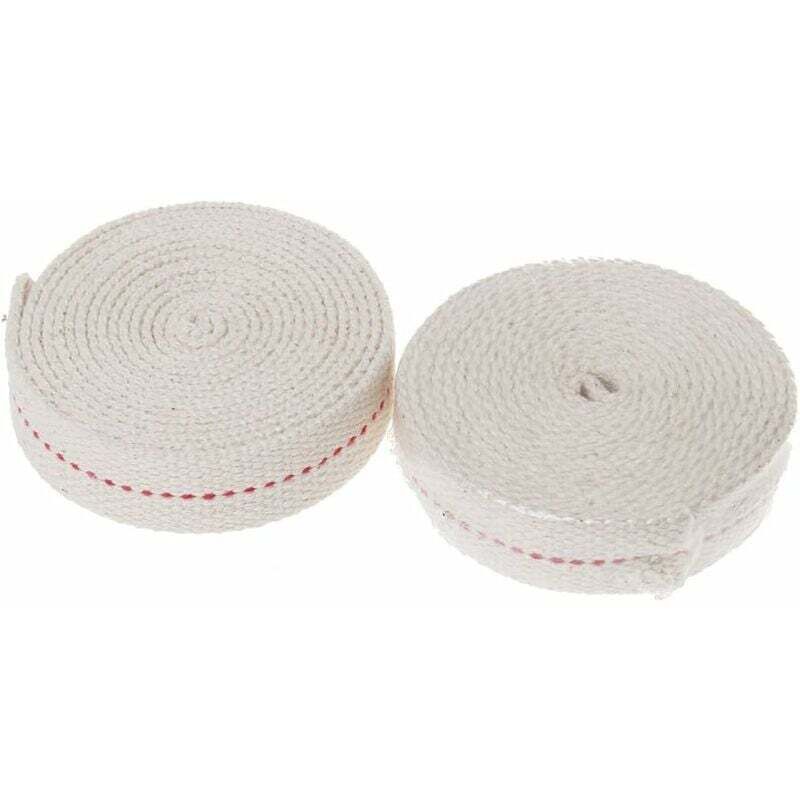 Ymyny - 2 Mètres Coton Mèche de Lampe, Mèches de Rechange Lanterne Mèches Pour Brûleurs Lampes à Huile ( Blanc )-Lot de 2