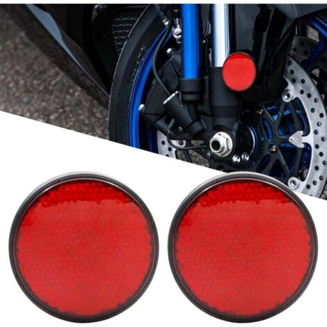 YMYNY 2 Stück 12 V rundes LED-Motorrad-Reflektor-Bremslicht/Fahrlicht (rot)