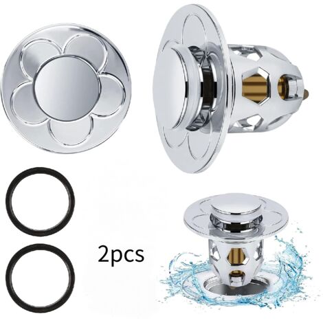 YMYNY 2 Stück Universal-Pop-Up-Waschbeckenabfluss, Pop-Up-Waschbeckenabfluss mit Anti-Verstopfungsfilter, Anti-Blockier-Abflussfilter, Badewannenstopper für Küchenspüle, Haarfilterloch