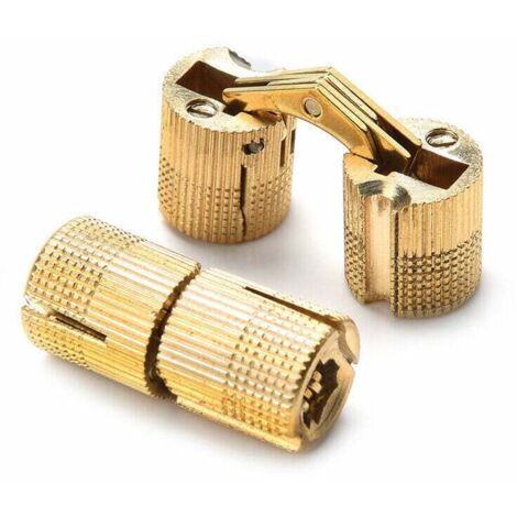 YMYNY 2 Stück zylindrische Messingscharniere, verstecktes Scharnier, unsichtbares Fassscharnier für DIY-Schmuckkästen, Handarbeit, Gold (10 mm)