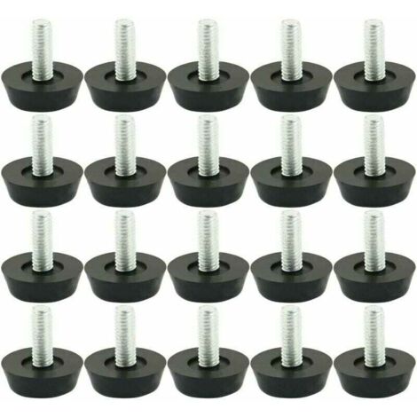 YMYNY 20 Stück verstellbare Möbel-Nivellierfüße, verstellbarer Fuß, Möbelpolster, Bein, Tisch- und Stuhlsockel, Bodenschutz, Schraubgleiter, 18 mm x M6 x 20 mm