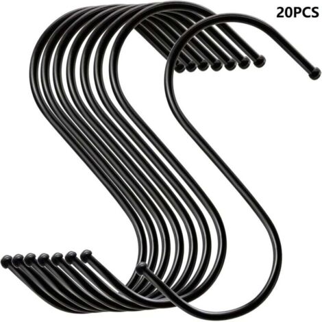 YMYNY 20er-Pack Aufbewahrungshaken, multifunktionale Metallhaken für Küche, Bad, Schlafzimmer, Büro, Garten (schwarz)