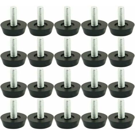 YMYNY 20pcs Pieds de Nivellement Meuble Réglable Pied Réglable Patin de Meuble Jambe Pied de Table Chaise Base Protection Plancher Vis Glisse 18mm x M6 x 20mm
