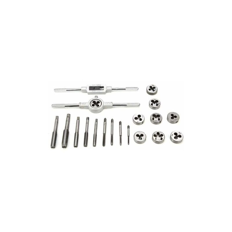 Ymyny 20PCS Tapping Tool, Taps and Dies, Threading Screw Extractors, M3-M12 Steel, with Storage Case