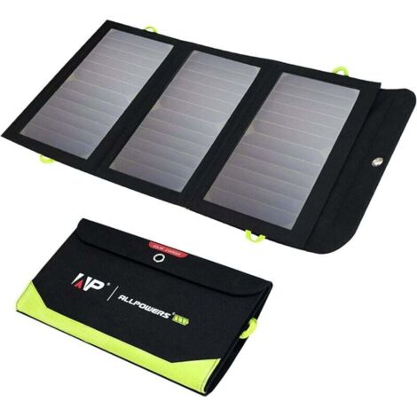 YMYNY 21 W faltbares Solarladegerät mit 3 USB-Ausgängen (PD 18 W im Lieferumfang enthalten) und 2 USB-Eingängen, tragbares und wasserdichtes Solarpanel + 2 Haken für Smartphone, Tablets, Outdoor, Camp