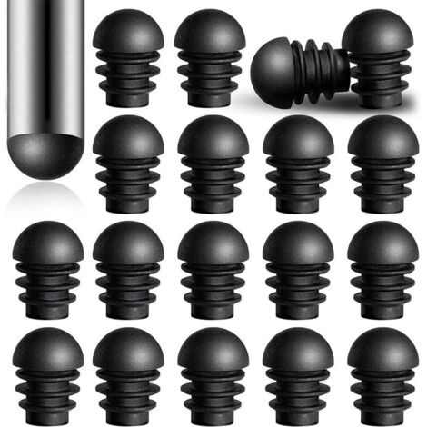 YMYNY 24 Pièces Bouchons d'Extrémité Ronds avec Inserts de Tube en Plastique de Diamètre Extérieur de 16 mm Tube d'Embouts de Pied de Chaise Protecteurs de Bouchons en Plastique
