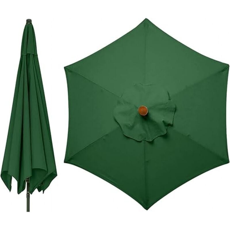 Ymyny - 2.7m3m6-baleines8-baleines Toile de Rechange pour Parasol Remplacez L'ancien Auvent Auvent de Rechange Rond Tissu Polyester 180G UV30+