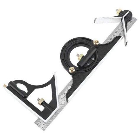 YMYNY 300MM multi-fonction rapporteur combinaison équerre règle en acier inoxydable outil de mesure professionnel charpentier outils