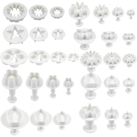 YMYNY 33-teiliges Sugarcraft-Ausstechformen-Set, Kuchendekorationswerkzeuge, Herz-Blumen-Blatt-Schmetterlings-Stern-Gänseblümchen-Form, DIY-Dekorationsform-Werkzeugset