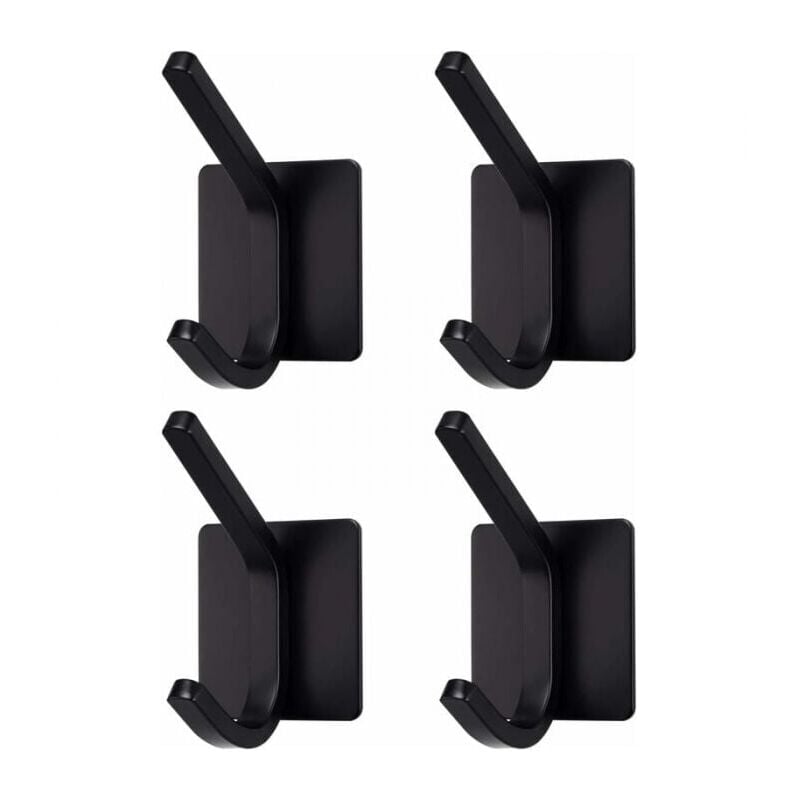 Image of 4 Stück schwarze Hochleistungs-Klebehaken aus Edelstahl zum Aufhängen an der Wand - Ymyny