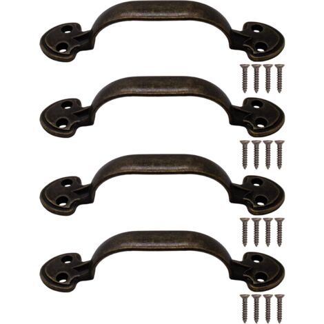 YMYNY 4 tiradores antiguos para muebles, cajones y armarios, para baúles, armarios y cómodas, diseño de latón bronce antiguo, 115 x 24 mm
