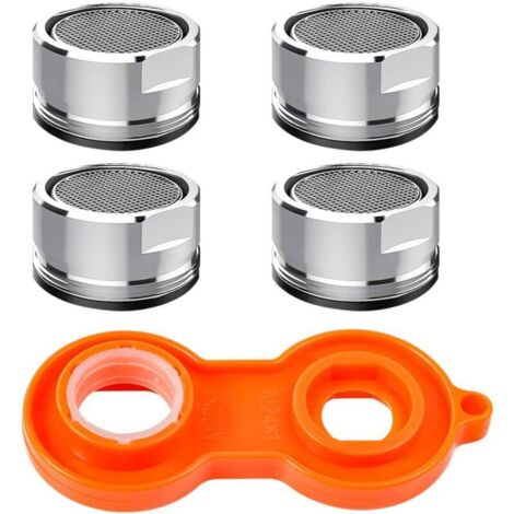 YMYNY 4er-Pack wassersparender Wasserhahnbelüfter, Wasserhahnbelüfter-Zubehör, M24-Wasserhahnfilter mit Dichtung